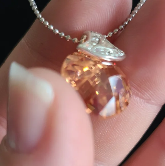 Sterling And Aurora Borealis Crystal Necklace - Picture 5 of 9